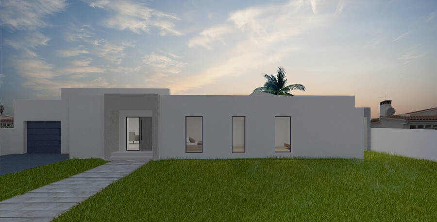 Villa design nouvellement construite avec amarre de 24 mètres